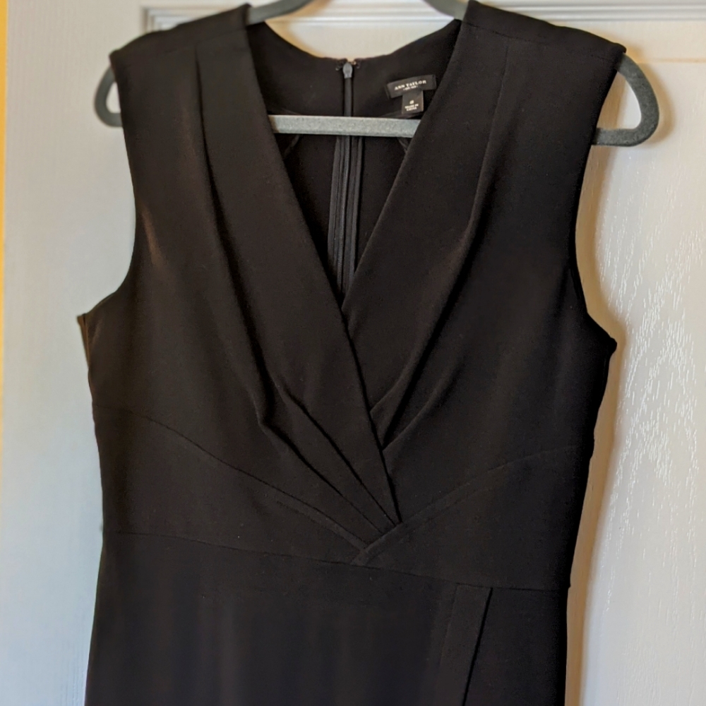 Black Knit Sleeveless Sheath with ruche detail at chest and waist